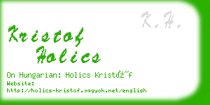 kristof holics business card